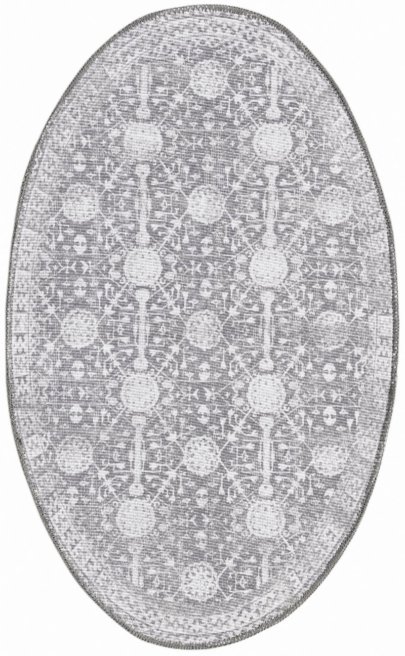 Heritage Elegance Collection Area Rug - Chatsworth Oval Gray lifestyle 43