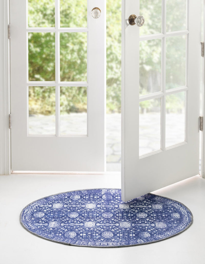 Heritage Elegance Collection Area Rug - Chatsworth Oval Navy Blue lifestyle 42