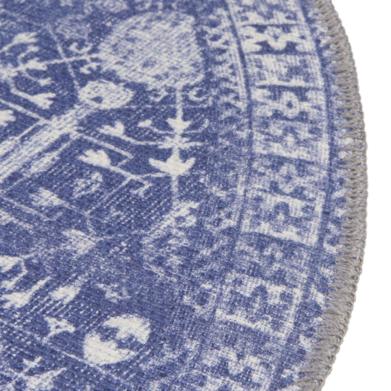 Heritage Elegance Collection Area Rug - Chatsworth Oval Navy Blue lifestyle 62