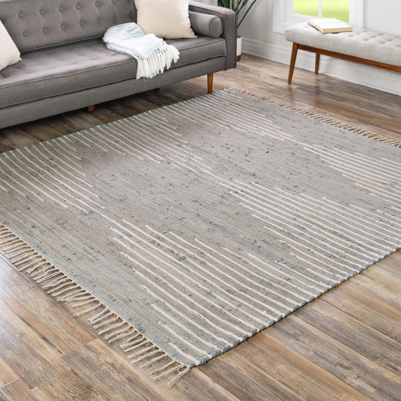 Thar Cotton Collection Area Rug - Jaisalmer (Light Gray) Square Light Gray lifestyle 52