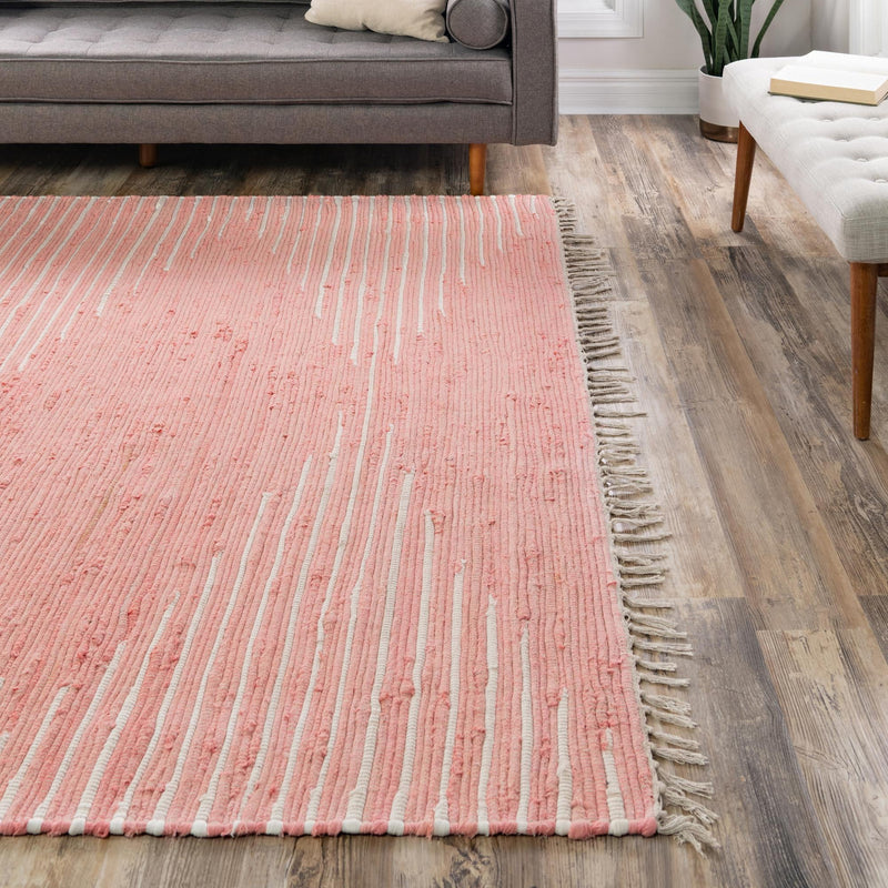 Thar Cotton Collection Area Rug - Jaisalmer (Rose) Square Rose lifestyle 50