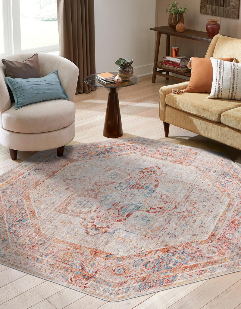 Regal Estates Collection Area Rug - Monarch Octagon Multi lifestyle 86