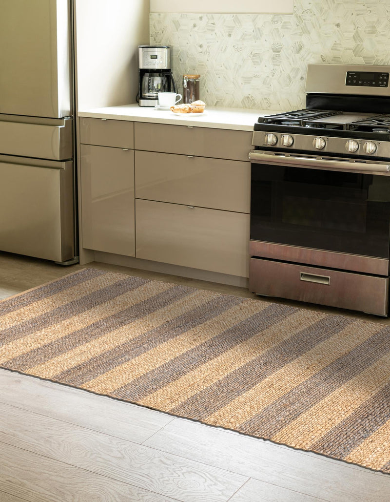 Woven Seaside Jute Collection Area Rug - Nantucket Runner Gray Ivory lifestyle 71