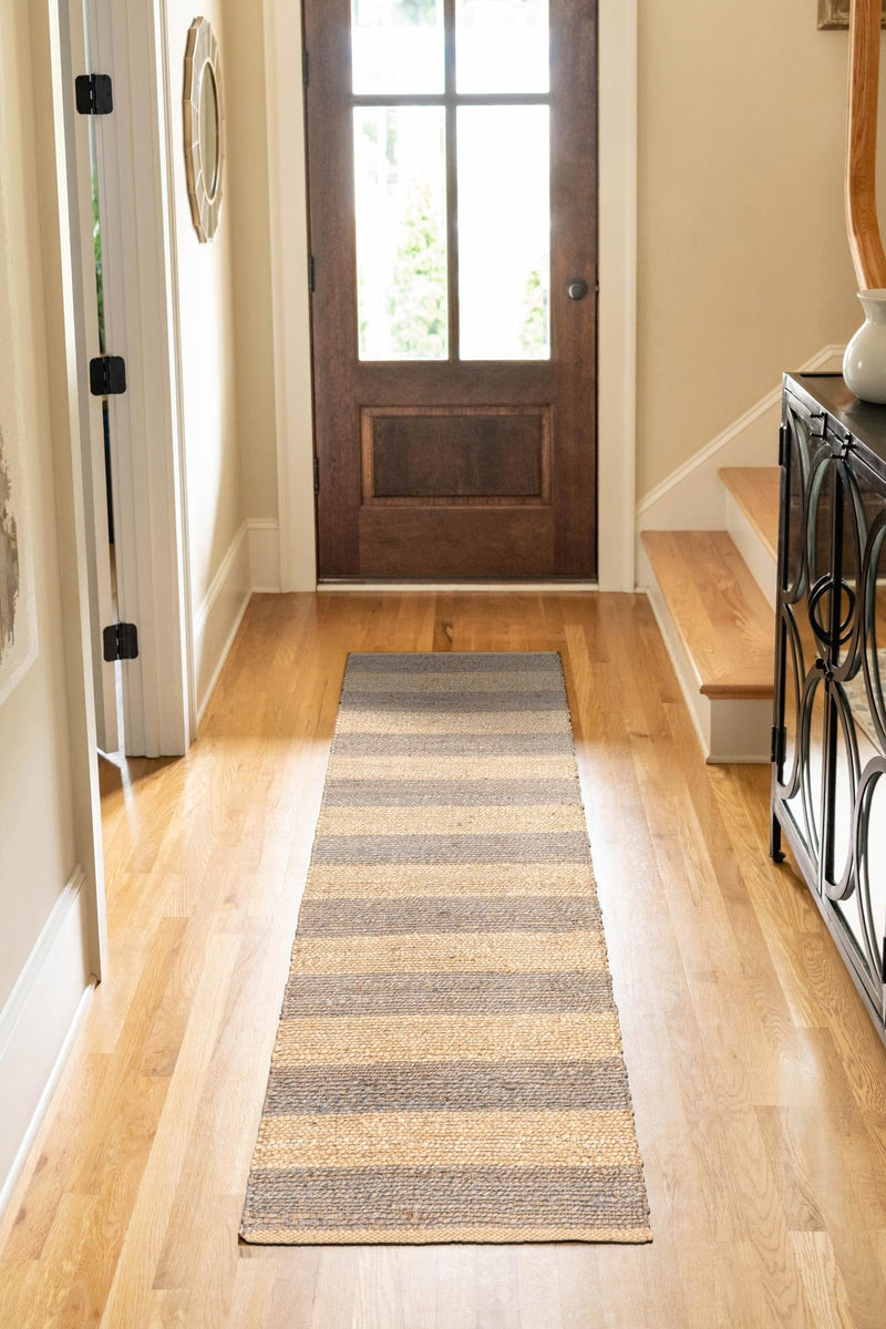 Woven Seaside Jute Collection Area Rug - Nantucket Runner Gray Ivory lifestyle 74