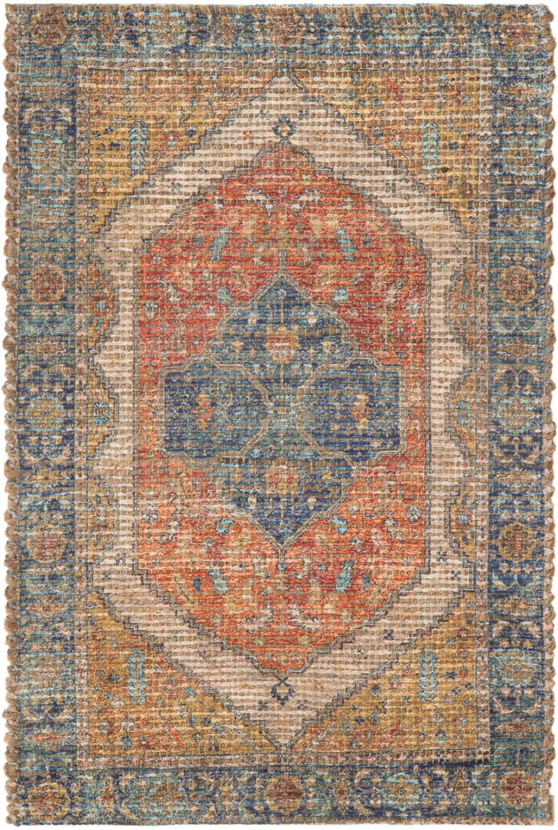 Savannah Threads Collection Area Rug - Charleston Rectangle Orange Yellow Main
