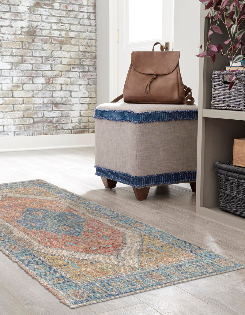 Savannah Threads Collection Area Rug - Charleston Runner Orange Yellow lifestyle 31