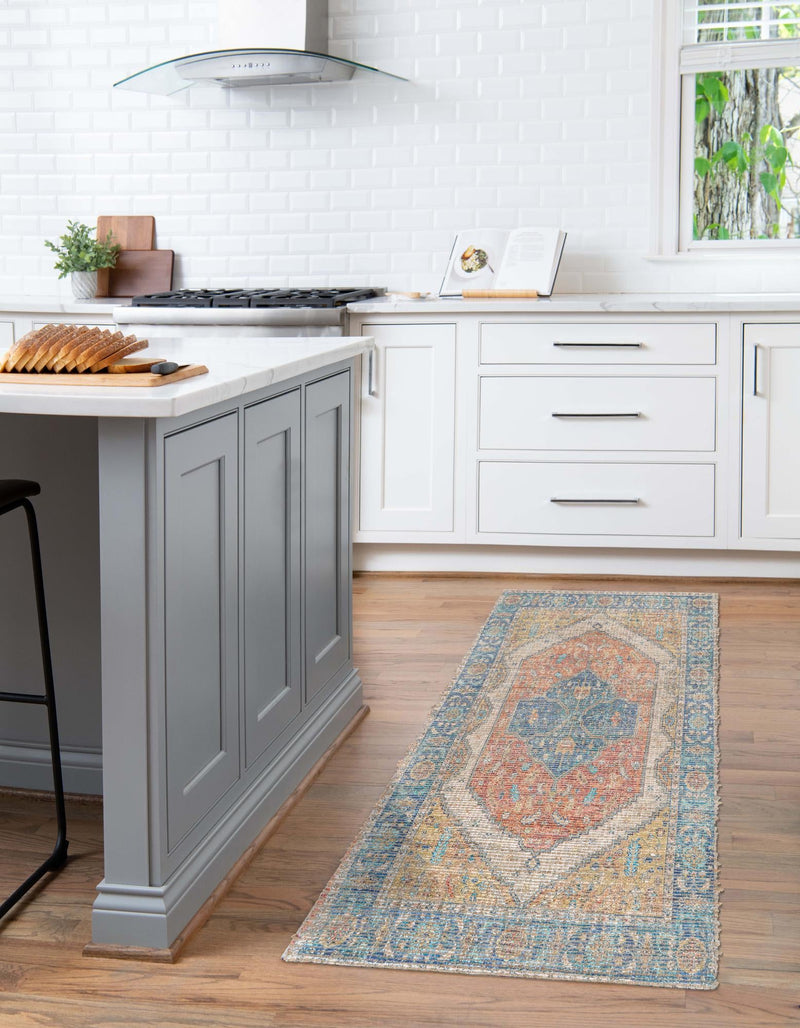 Savannah Threads Collection Area Rug - Charleston Runner Orange Yellow lifestyle 34