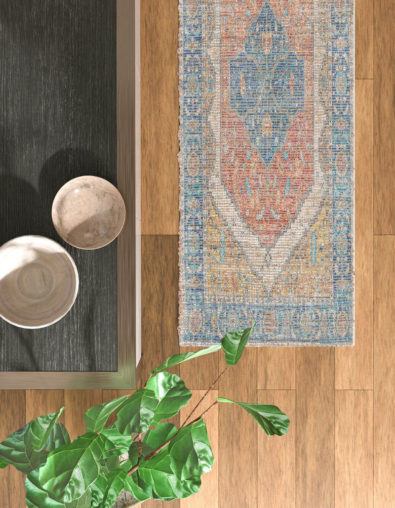 Savannah Threads Collection Area Rug - Charleston Runner Orange Yellow lifestyle 37