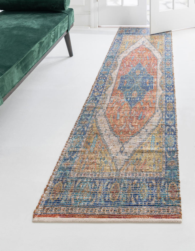Savannah Threads Collection Area Rug - Charleston Runner Orange Yellow lifestyle 25