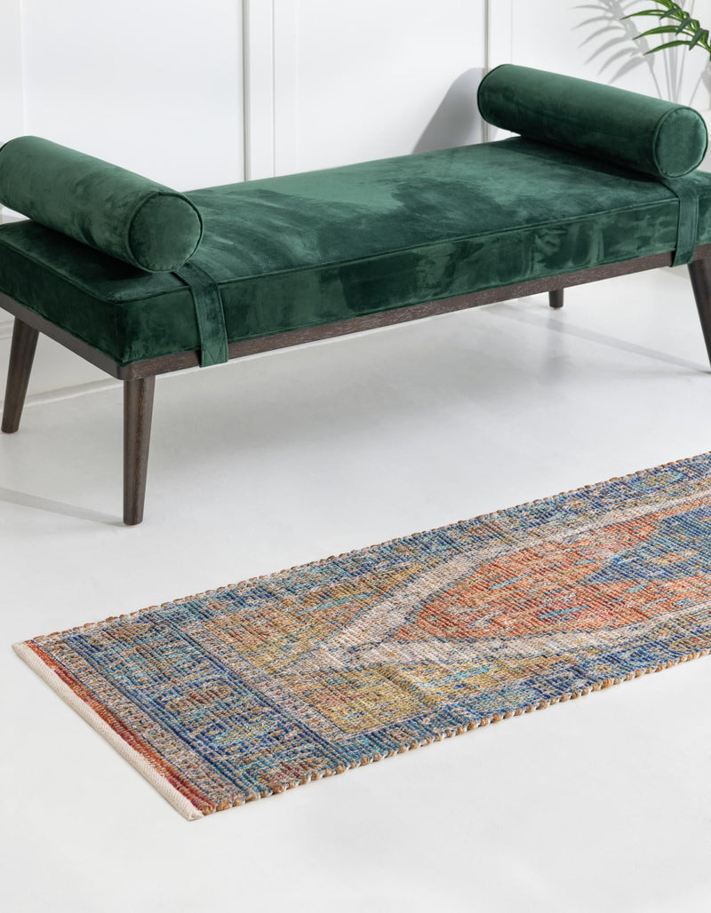 Savannah Threads Collection Area Rug - Charleston Runner Orange Yellow lifestyle 28