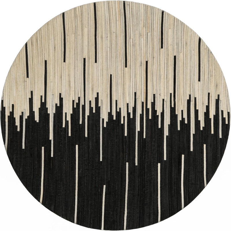 Savannah Hideaway Collection Area Rug - Savannah Round Black White lifestyle 25