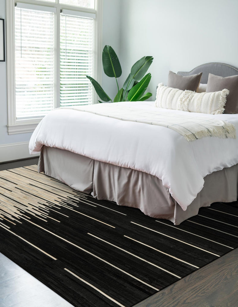 Savannah Hideaway Collection Area Rug - Savannah Rectangle Black White lifestyle 3