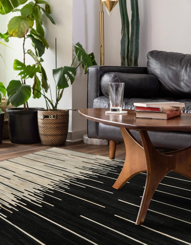 Savannah Hideaway Collection Area Rug - Savannah Rectangle Black White lifestyle 11