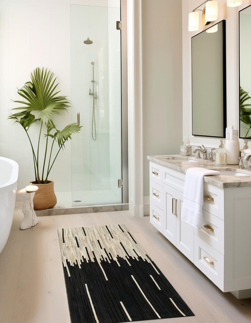 Savannah Hideaway Collection Area Rug - Savannah Runner Black White lifestyle 41