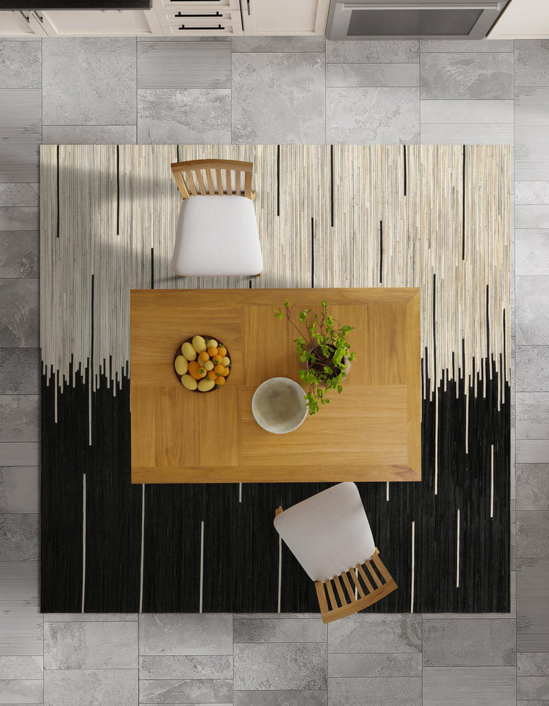 Savannah Hideaway Collection Area Rug - Savannah Square Black White lifestyle 36