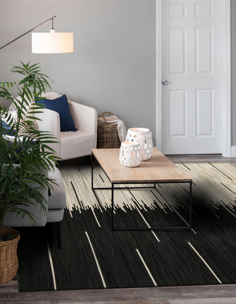 Savannah Hideaway Collection Area Rug - Savannah Square Black White lifestyle 40