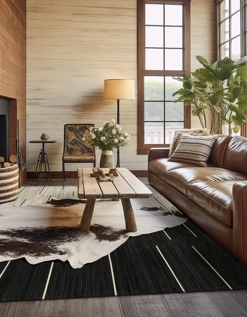 Savannah Hideaway Collection Area Rug - Savannah Square Black White lifestyle 42