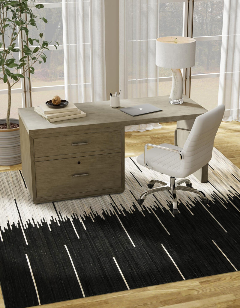 Savannah Hideaway Collection Area Rug - Savannah Square Black White lifestyle 44