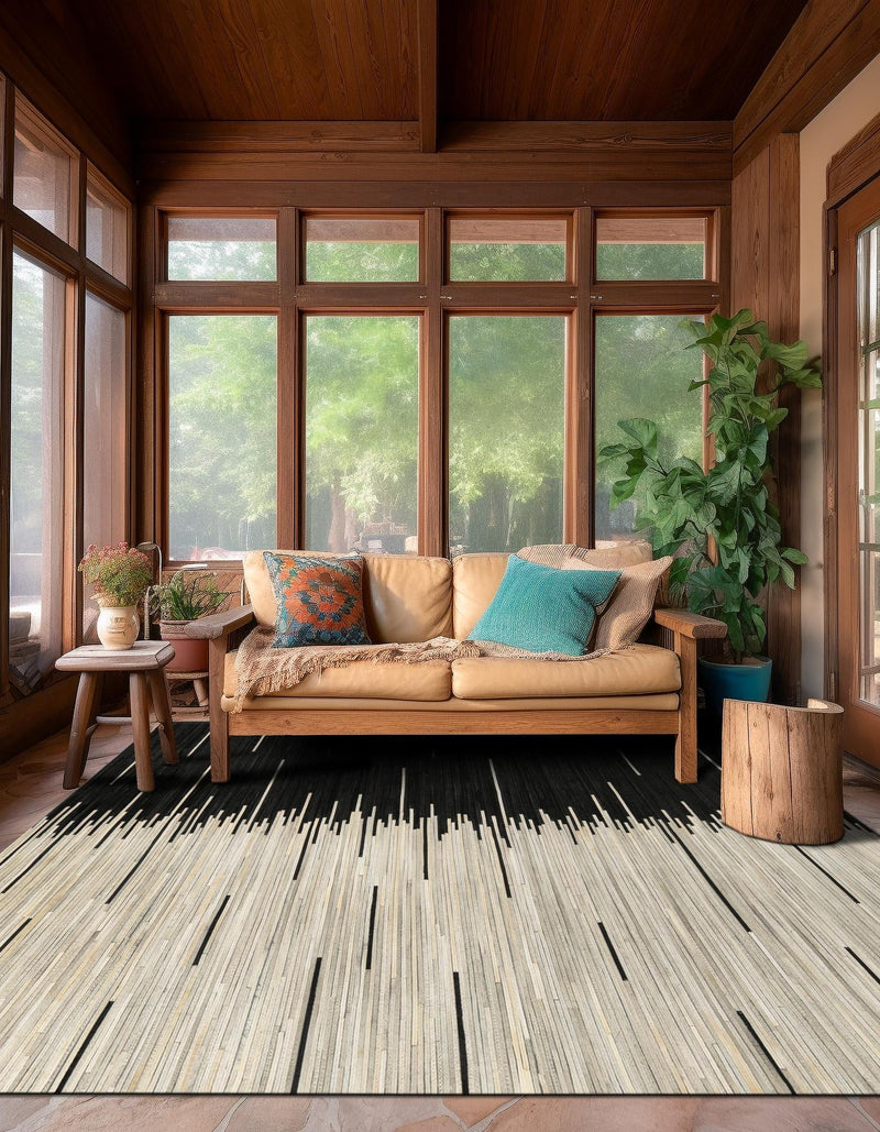 Savannah Hideaway Collection Area Rug - Savannah Square Black White lifestyle 46