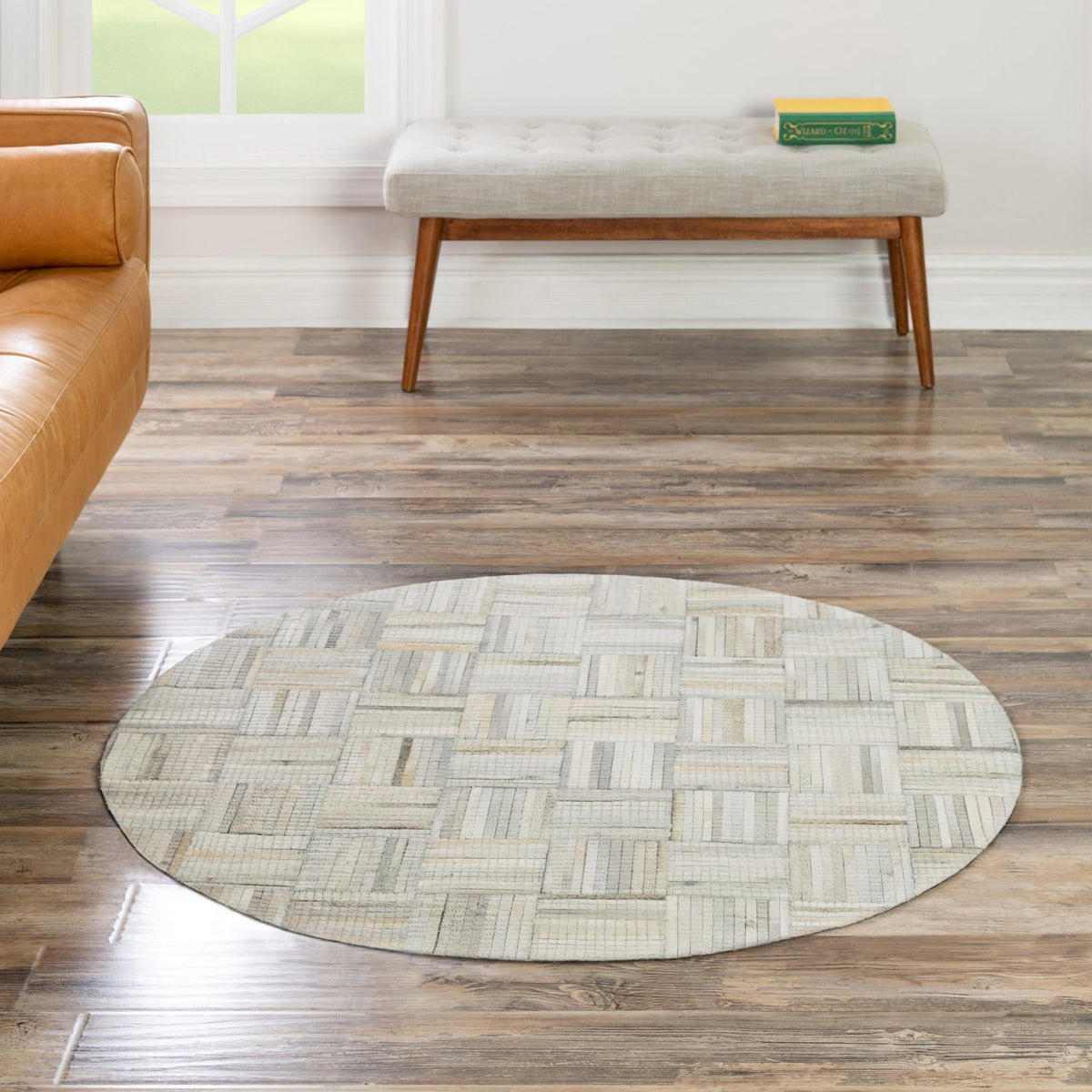 Savannah Hideaway Collection Area Rug - Savannah Round Light Brown Ivory lifestyle 82
