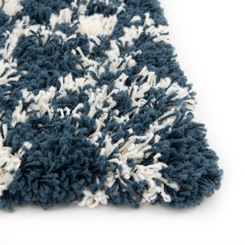 Berber Lattice Shag Collection Area Rug - Atlas (Navy Blue) Rectangle Navy Blue lifestyle 7