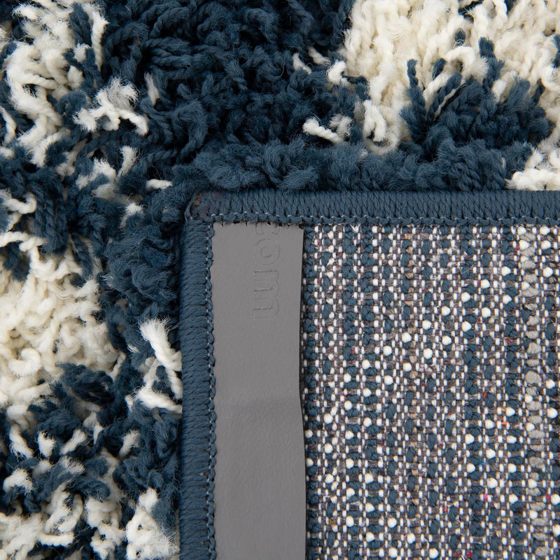 Berber Lattice Shag Collection Area Rug - Atlas (Navy Blue) Rectangle Navy Blue lifestyle 11