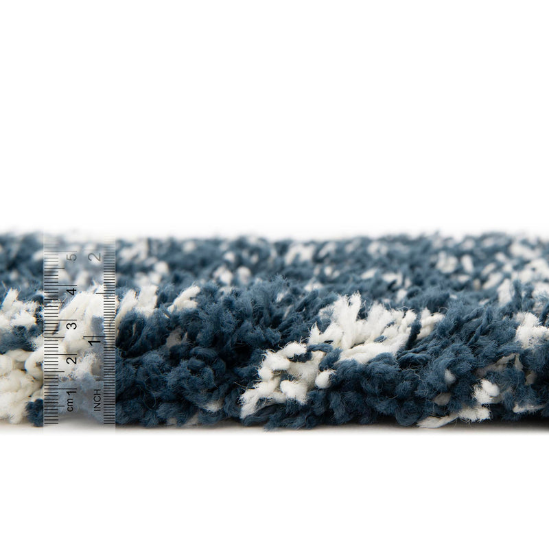 Berber Lattice Shag Collection Area Rug - Atlas (Navy Blue) Oval Navy Blue lifestyle 3