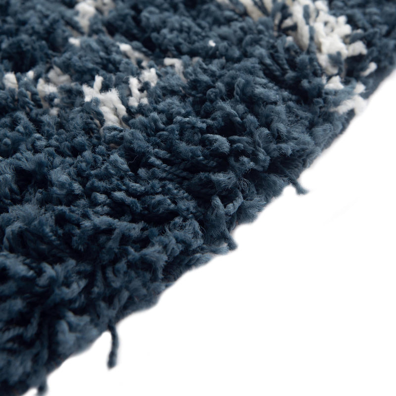 Berber Lattice Shag Collection Area Rug - Atlas (Navy Blue) Oval Navy Blue lifestyle 5