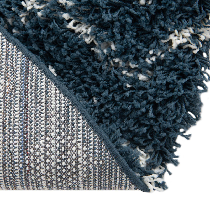 Berber Lattice Shag Collection Area Rug - Atlas (Navy Blue) Oval Navy Blue lifestyle 7