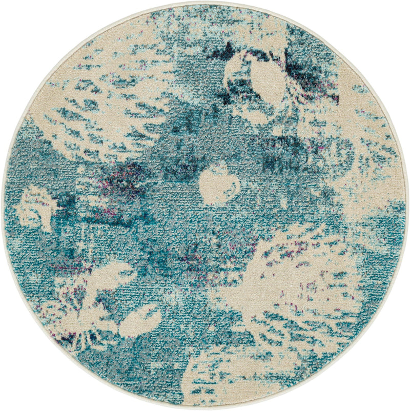 Sorrento Shores Collection Area Rug - Vico Round Light Blue lifestyle 27