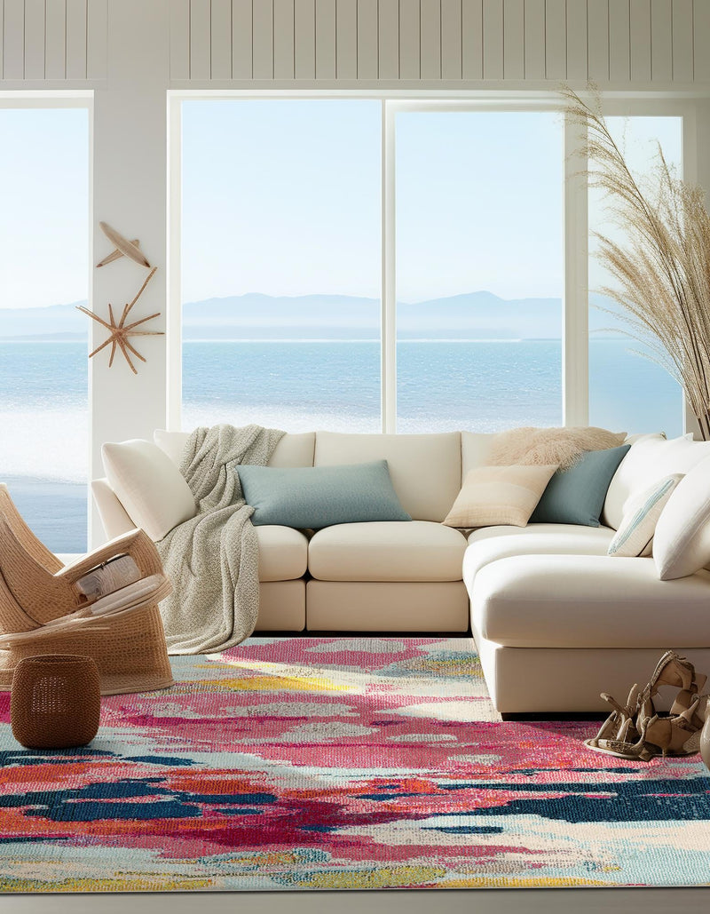 Marrakesh Elegance Collection Area Rug - Skhirat Square Pink lifestyle 40