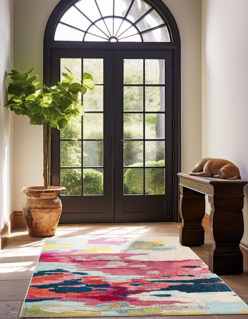 Marrakesh Elegance Collection Area Rug - Skhirat Square Pink lifestyle 44