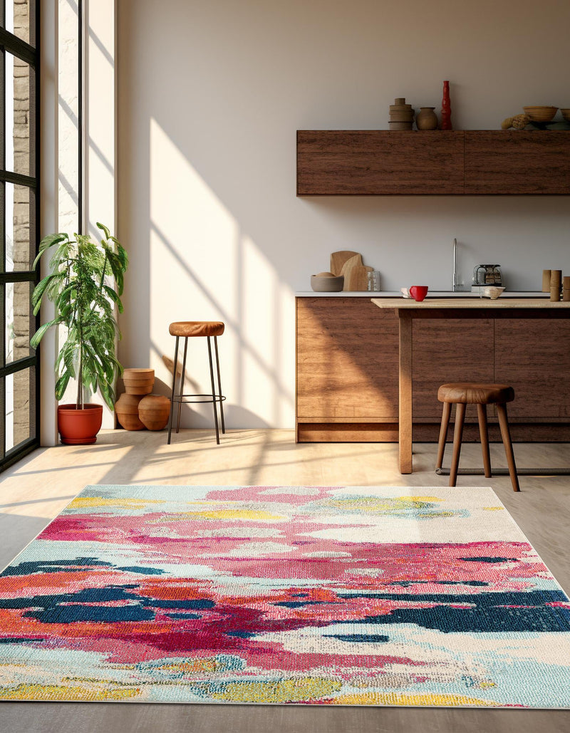 Marrakesh Elegance Collection Area Rug - Skhirat Square Pink lifestyle 48