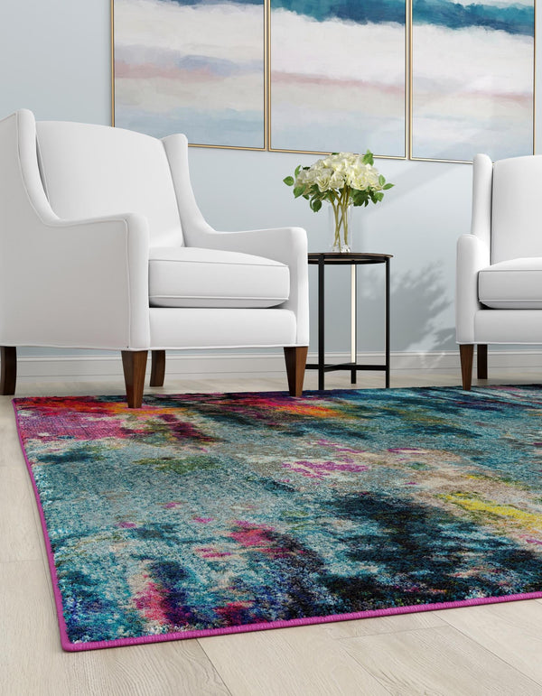 Chromatic Oasis Collection Area Rug - Oasis Square Multi lifestyle 37
