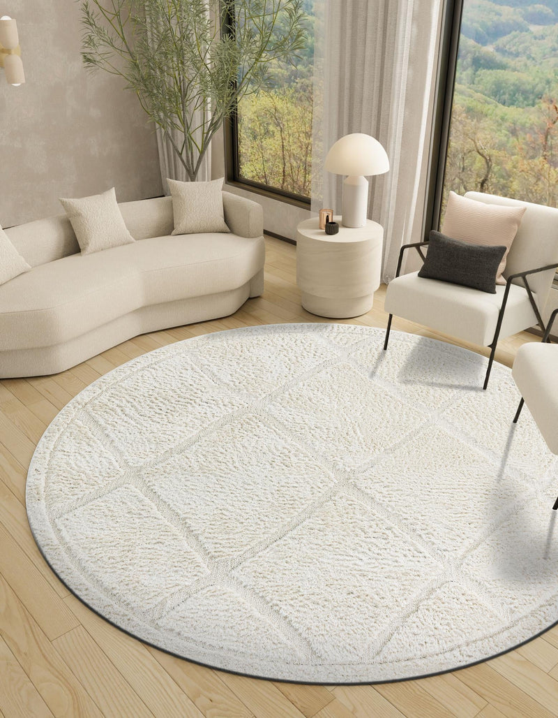 Trellis Haven Collection Area Rug - Havenwood Round Ivory lifestyle 80