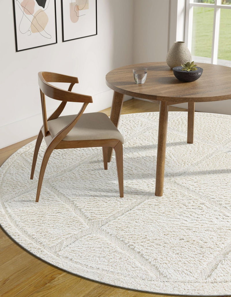 Trellis Haven Collection Area Rug - Havenwood Round Ivory lifestyle 104