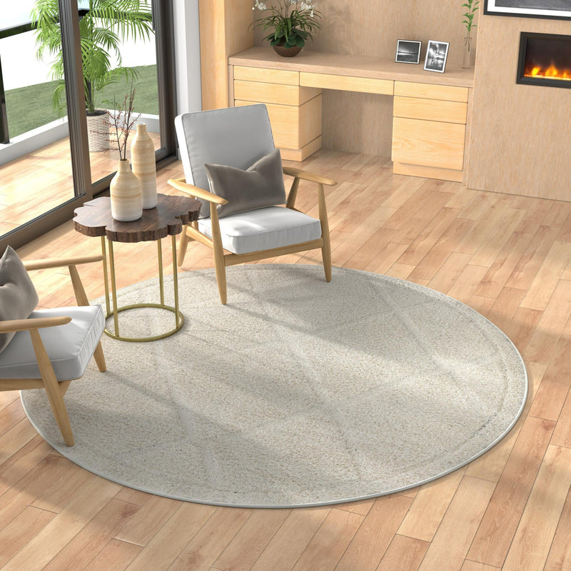 Trellis Haven Collection Area Rug - Havenwood Round Ivory lifestyle 123