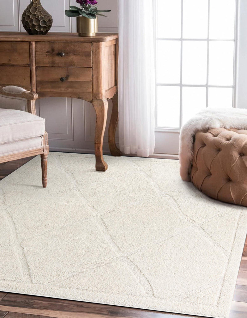Trellis Haven Collection Area Rug - Havenwood Square Ivory lifestyle 89