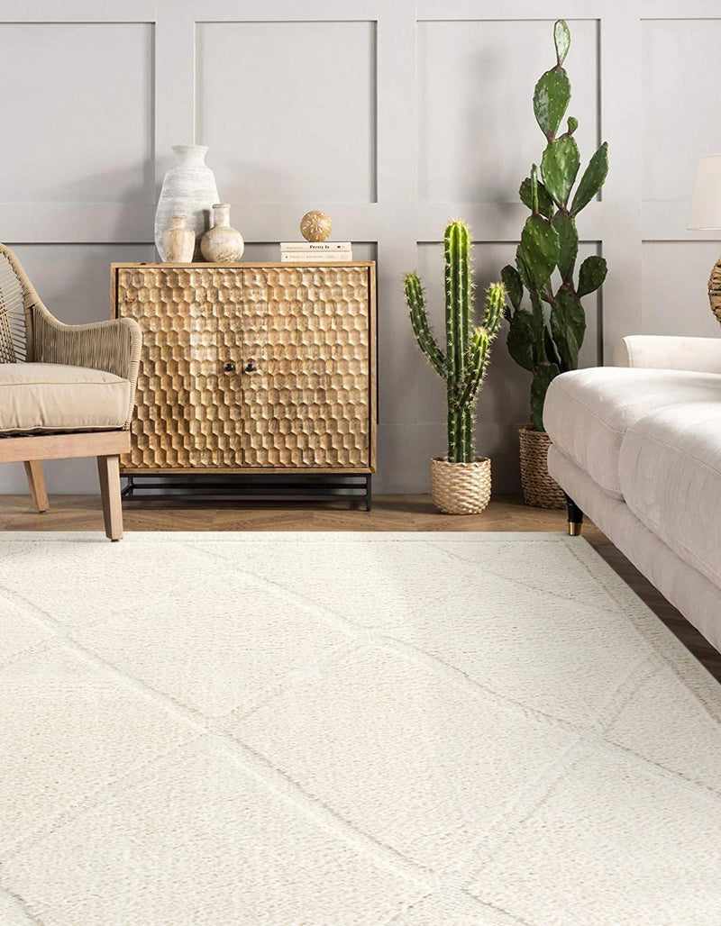 Trellis Haven Collection Area Rug - Havenwood Square Ivory lifestyle 96