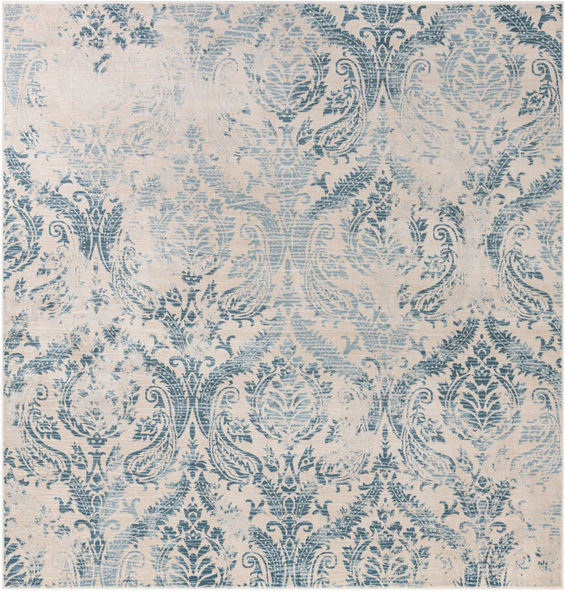 Heritage Retreat Collection Area Rug - Homestead Square Blue lifestyle 27