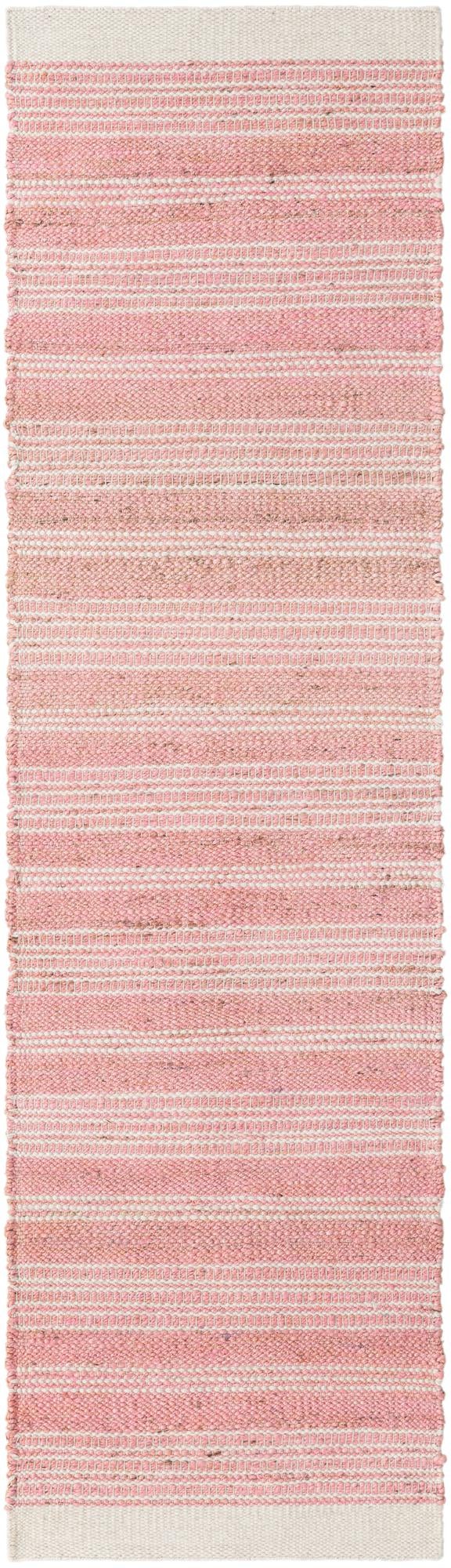 Coastal Weave Collection Area Rug - Marina Runner Blush Pink lifestyle 54
