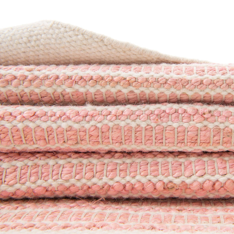 Coastal Weave Collection Area Rug - Marina Rectangle Blush Pink lifestyle 26