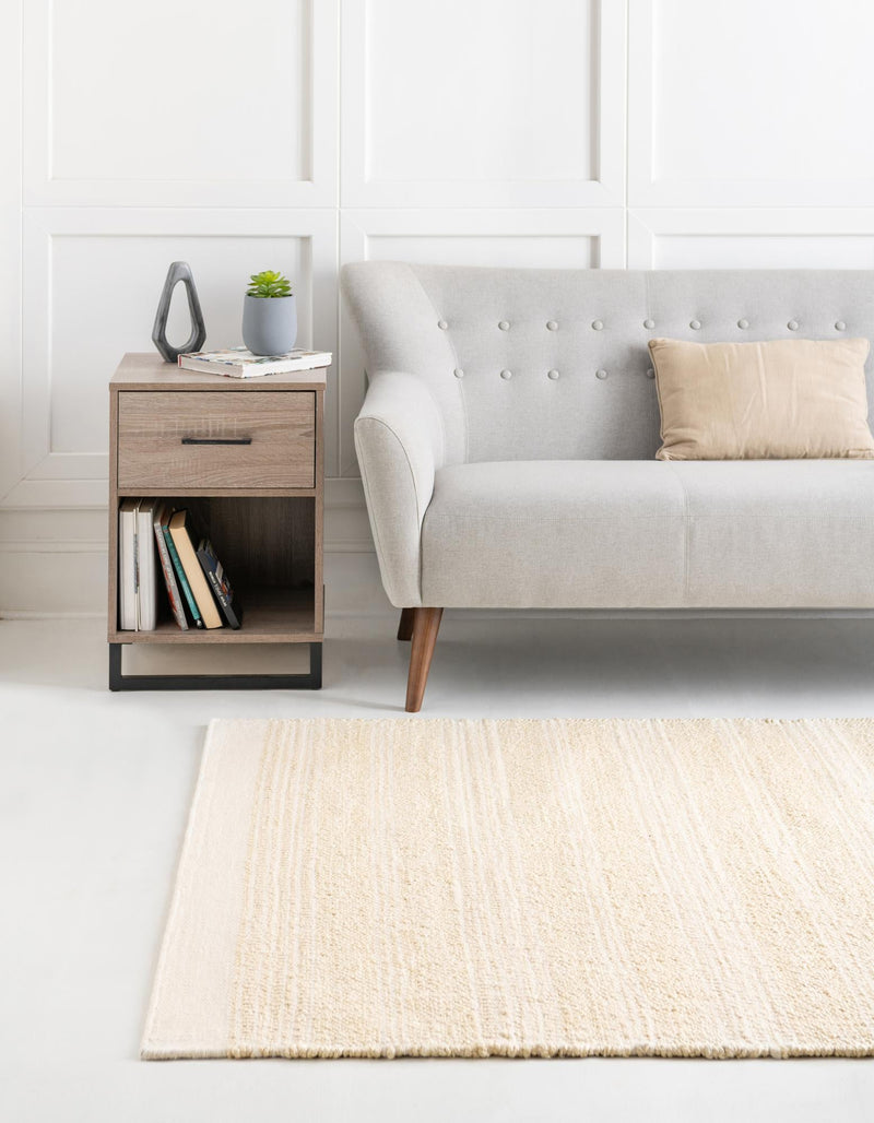 Coastal Weave Collection Area Rug - Marina Rectangle Ivory and White lifestyle 7