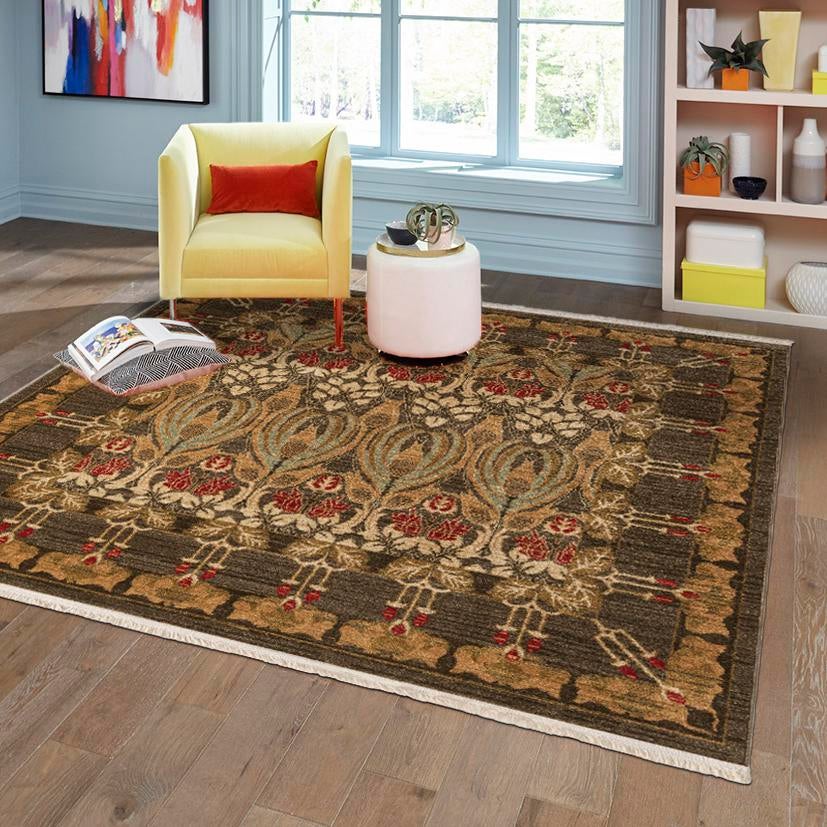 Chelsea Elegance Collection Area Rug - Brompton (Brown) Square Brown lifestyle 73