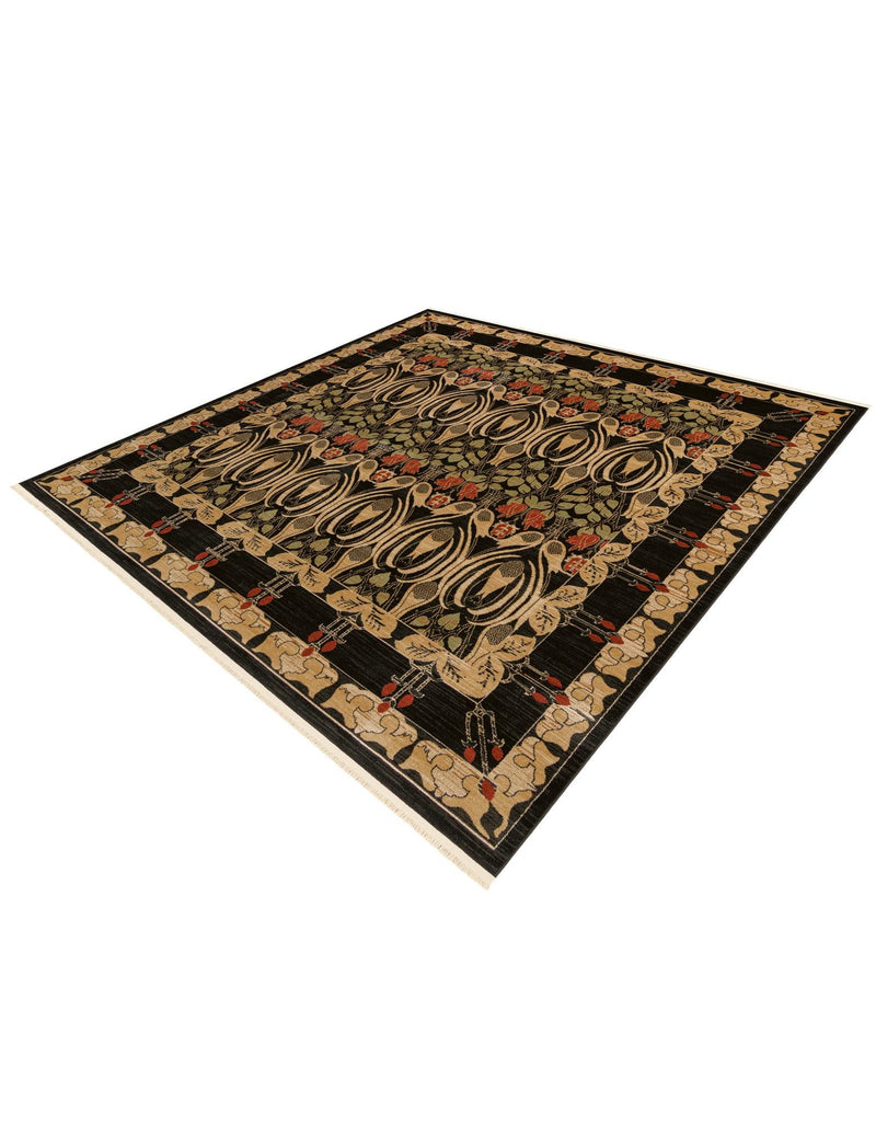 Chelsea Elegance Collection Area Rug - Brompton (Black) Square Black lifestyle 47