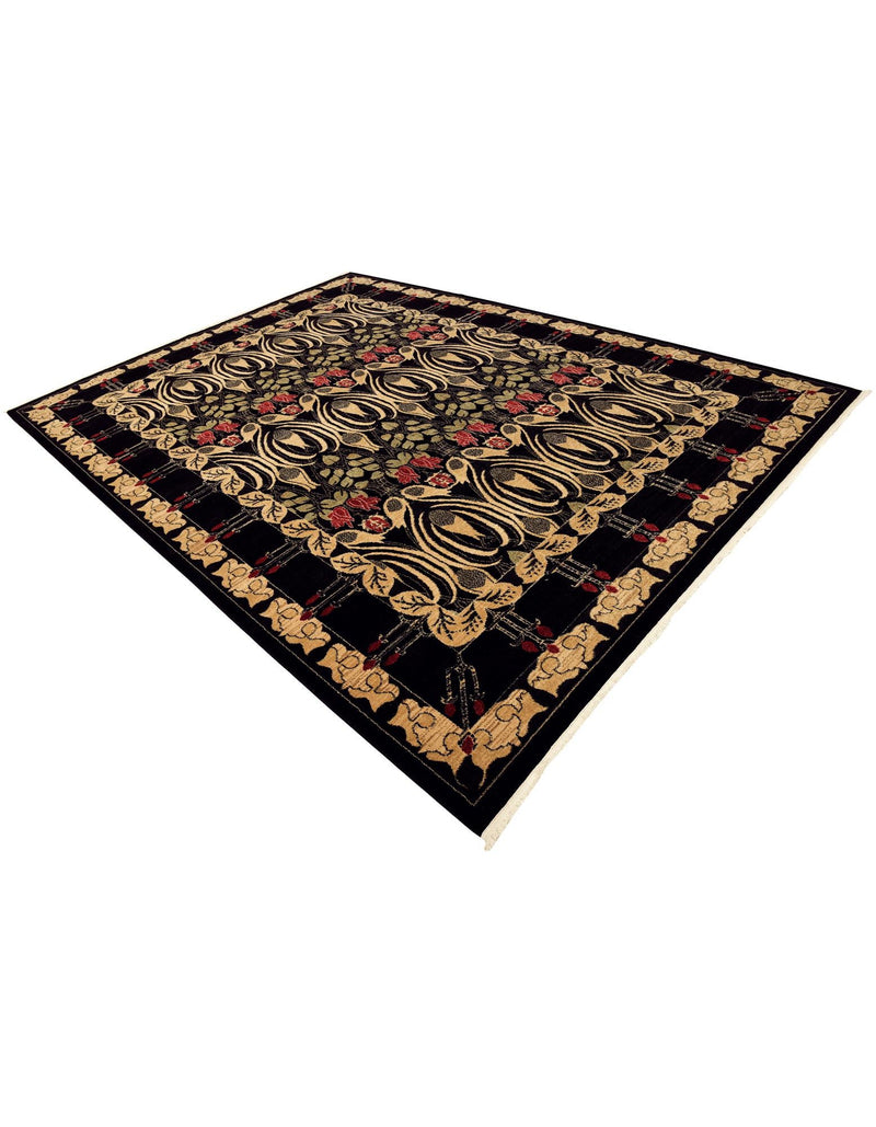 Chelsea Elegance Collection Area Rug - Brompton (Black) Rectangle Black lifestyle 14