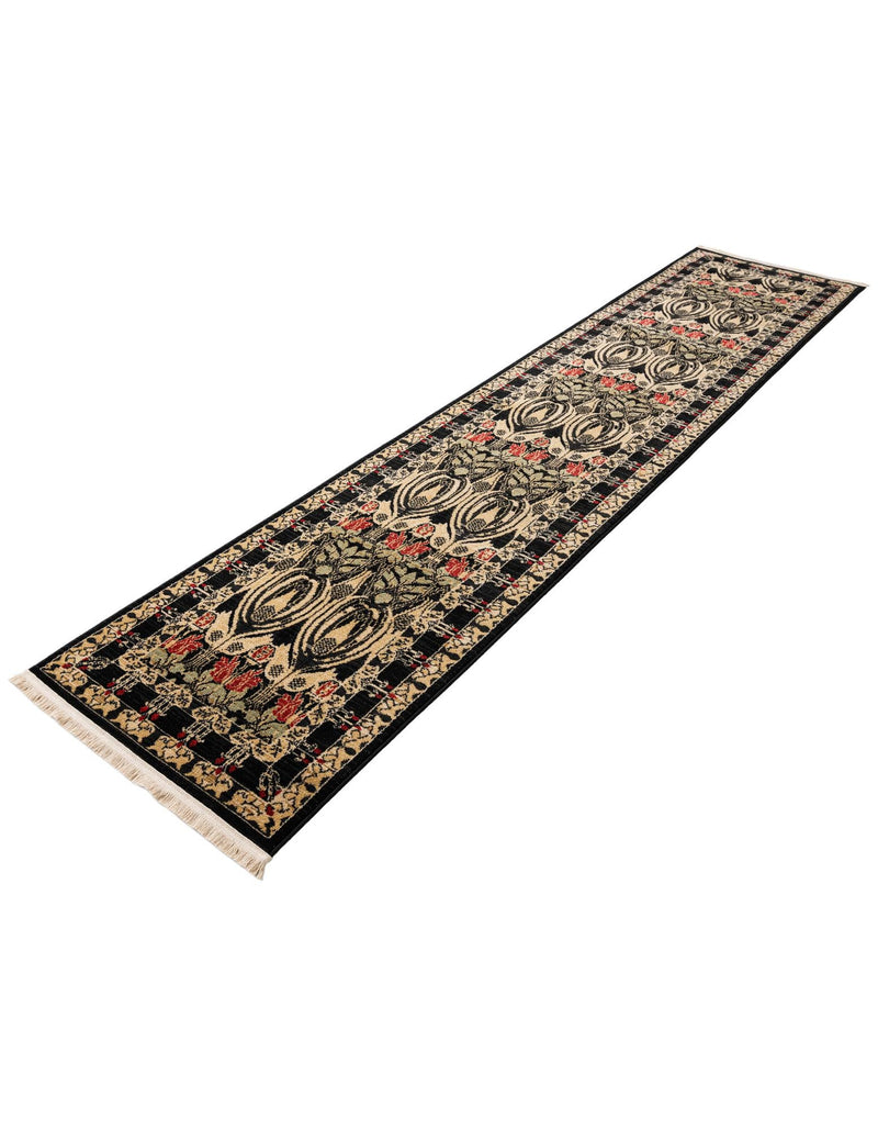 Chelsea Elegance Collection Area Rug - Brompton (Black) Runner Black lifestyle 42