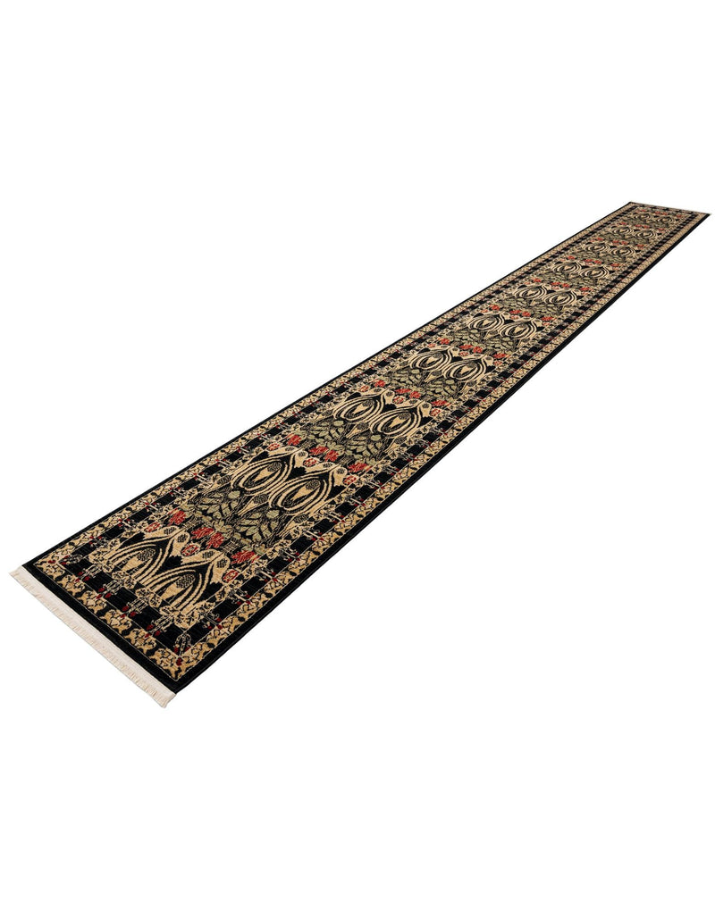 Chelsea Elegance Collection Area Rug - Brompton (Black) Runner Black lifestyle 44