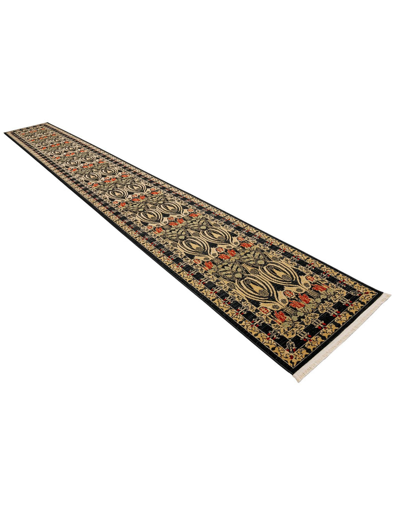Chelsea Elegance Collection Area Rug - Brompton (Black) Runner Black lifestyle 45