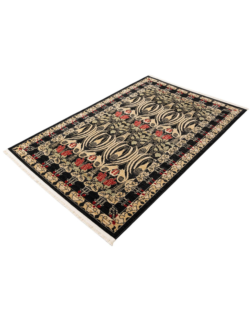Chelsea Elegance Collection Area Rug - Brompton (Black) Rectangle Black lifestyle 15